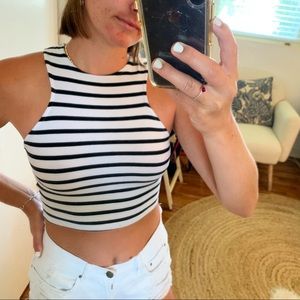 Black & white stripped tank